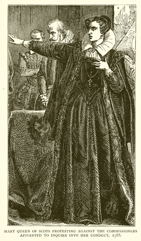Mary Queen of Scots protesting against the Commissioners Appointed to Inquire into her Conduct, 1568 by English School