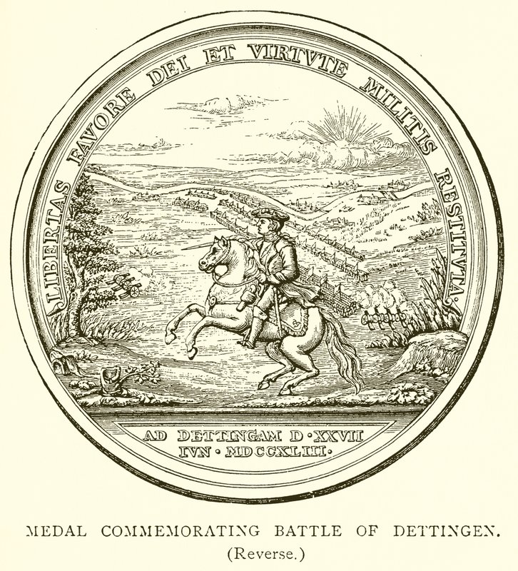 Medal Commemorating Battle of Dettingen (Reverse) by English School