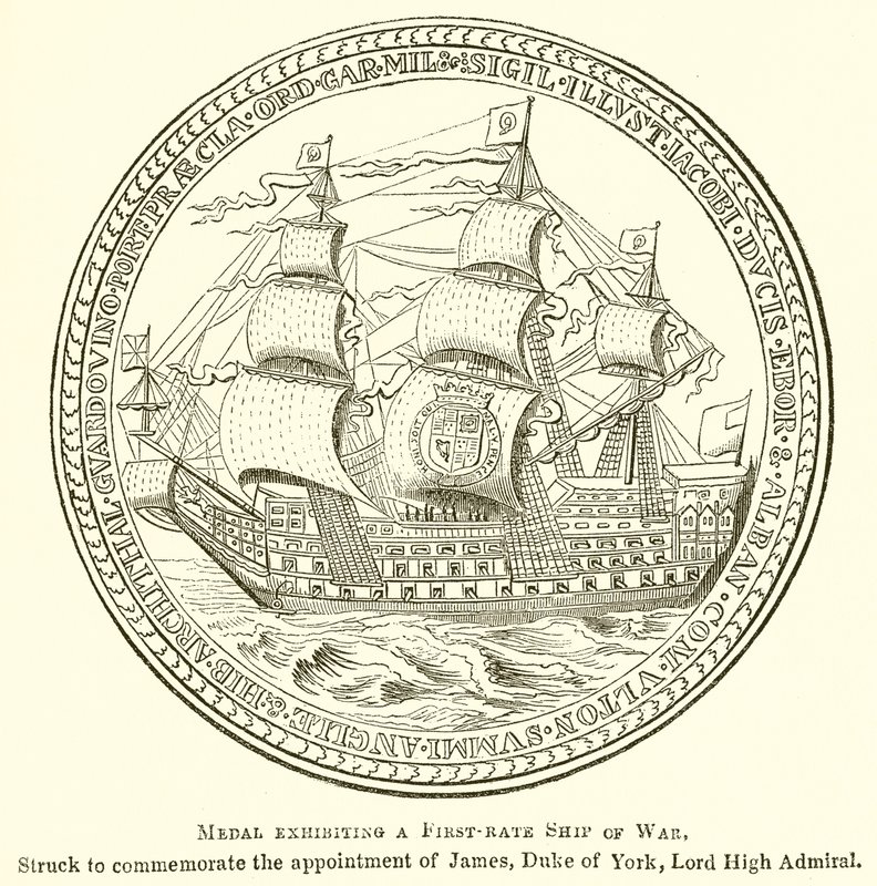 Medal Exhibiting a First-Rate Ship of War by English School