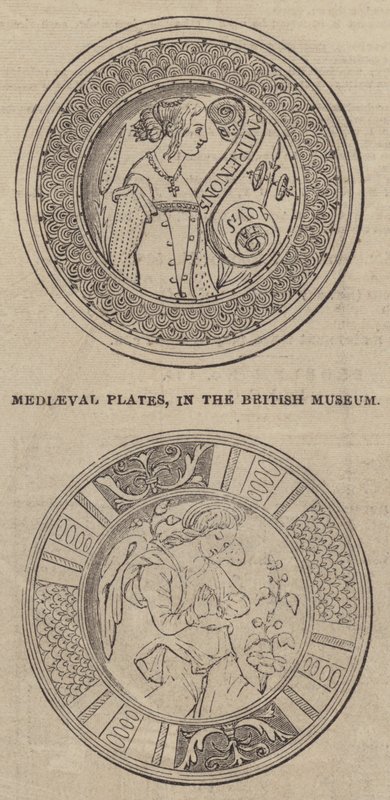Mediaeval Plates, in the British Museum by English School