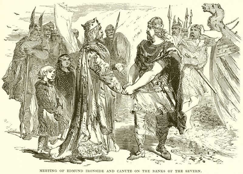 Meeting of Edmund Ironside and Canute on the Banks of the Severn by English School