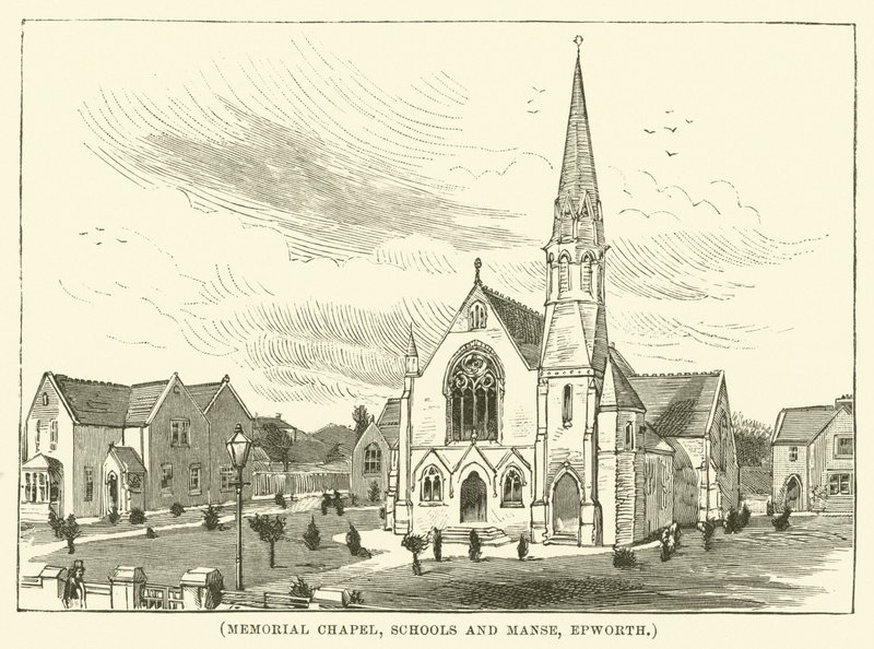 Memorial Chapel, Schools and Manse, Epworth by English School