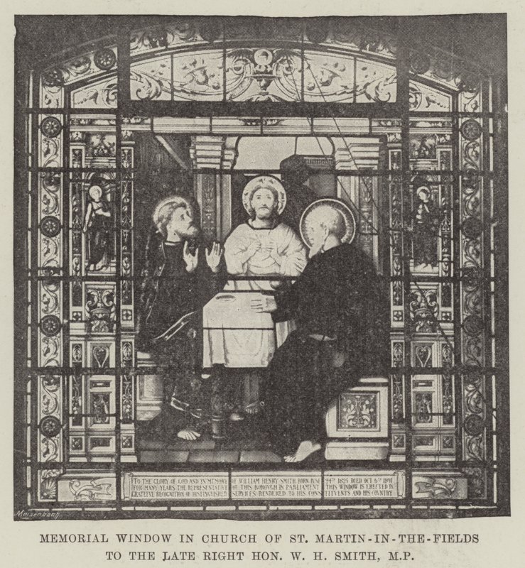 Memorial Window in Church of St Martin-in-the-Fields to the late Right Honourable W H Smith, MP by English School