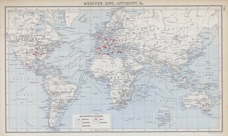 Mercury, Zinc, Antimony by English School