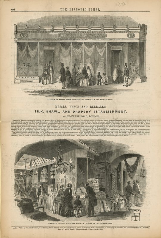 Messrs Breech and Berralls Silk, Shawl, and Drapery Establishment by English School