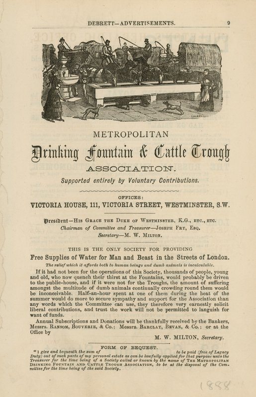 Metropolitan Drinking Fountain & Cattle Trough Association by English School