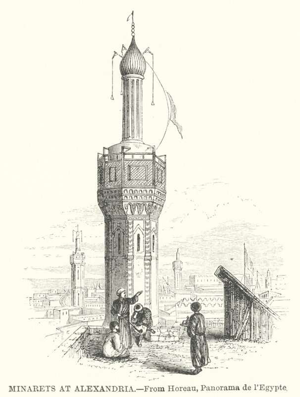 Minarets at Alexandria by English School