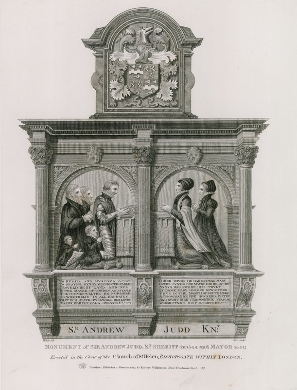 Monument to Sir Andrew Judd, Sheriff and Mayor, in St Helen