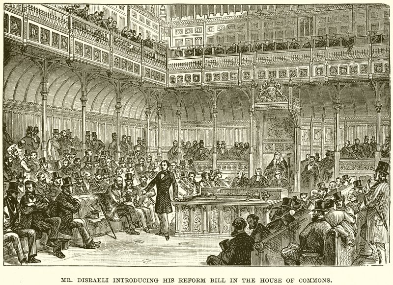 Mr. Disraeli introducing his Reform Bill in the House of Commons by English School
