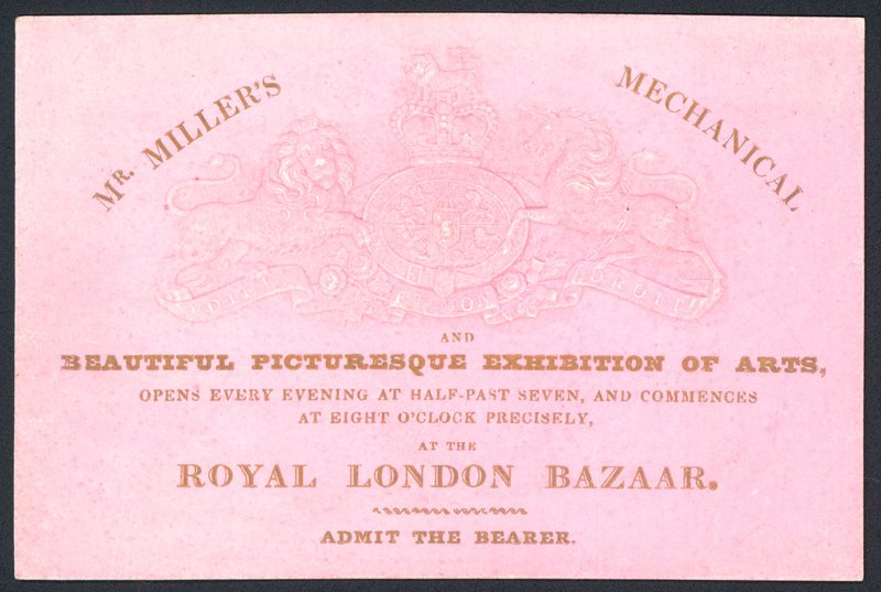 Mr Millers mechanical and beautiful picturesque exhibition of arts by English School