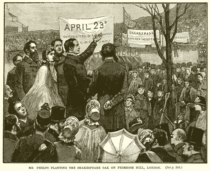 Mr. Phelps Planting the Shakespeare Oak on Primrose Hill, London by English School