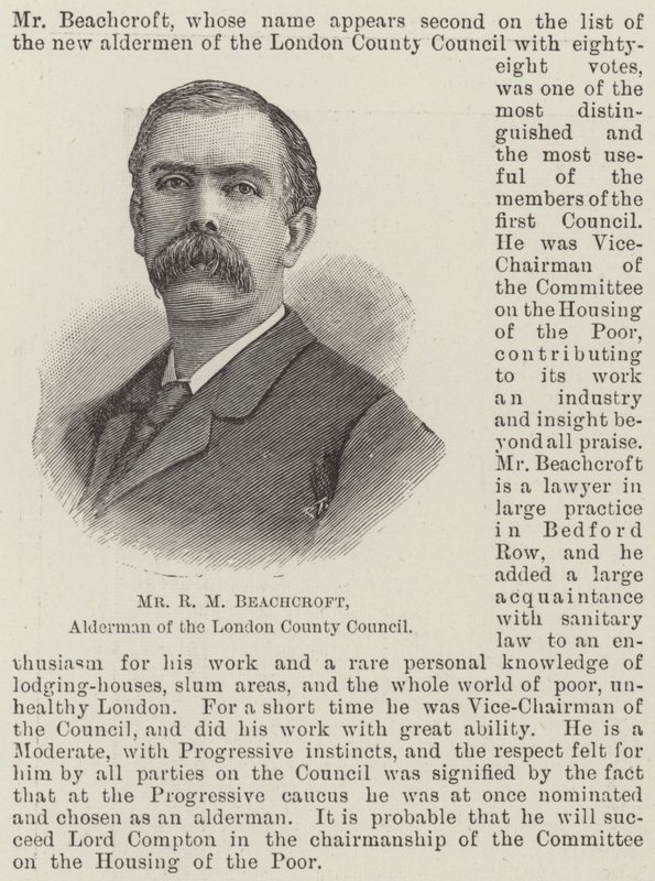 Mr R M Beachcroft, Alderman of the London County Council by English School