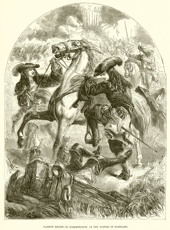 Narrow Escape of Marlborough at the Battle of Ramillies by English School