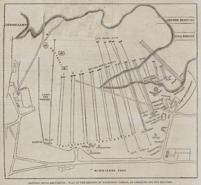 National Rifle Association, Plan of the Grounds at Wimbledon Common, as arranged for the Shooting by English School