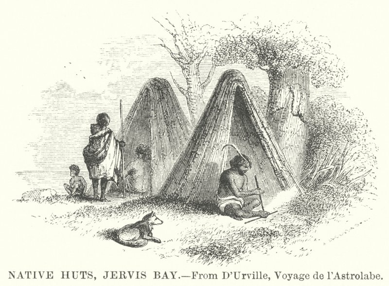 Native Huts, Jervis Bay by English School