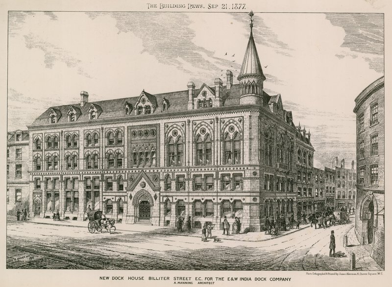 New Dock House Billiter Street, London EC, for the East and West India Dock Company by English School