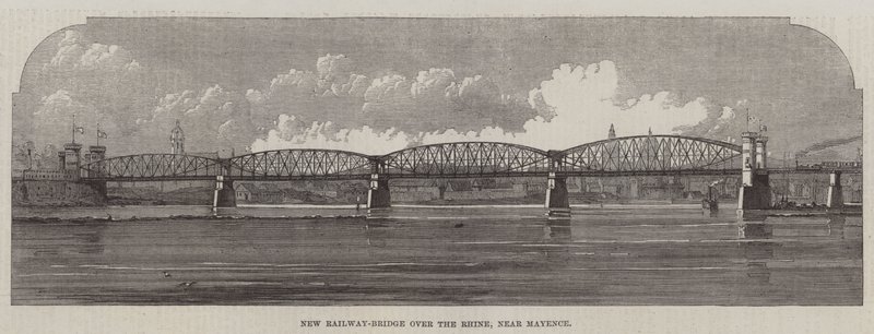 New Railway-Bridge over the Rhine, near Mayence by English School
