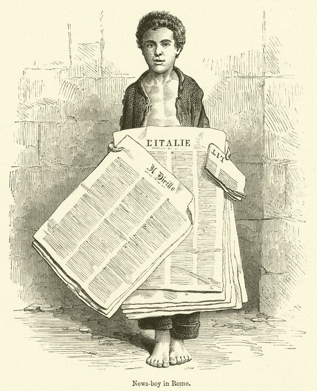 News-boy in Rome by English School
