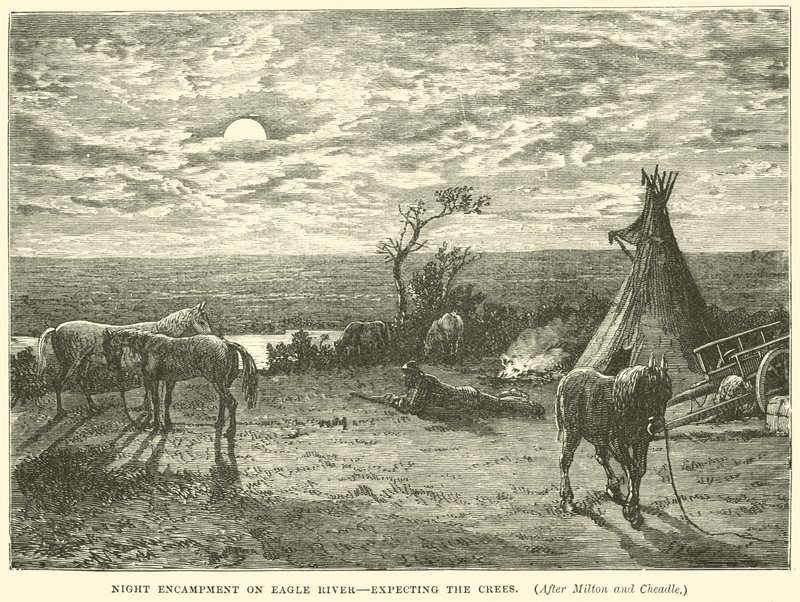 Night encampment on Eagle River, expecting the Crees by English School