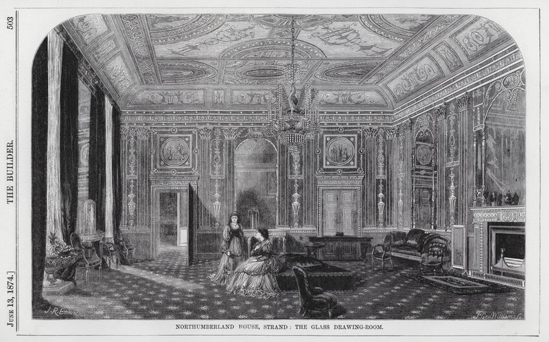 Northumberland House, Strand, the Glass Drawing-Room (engraving) by English School