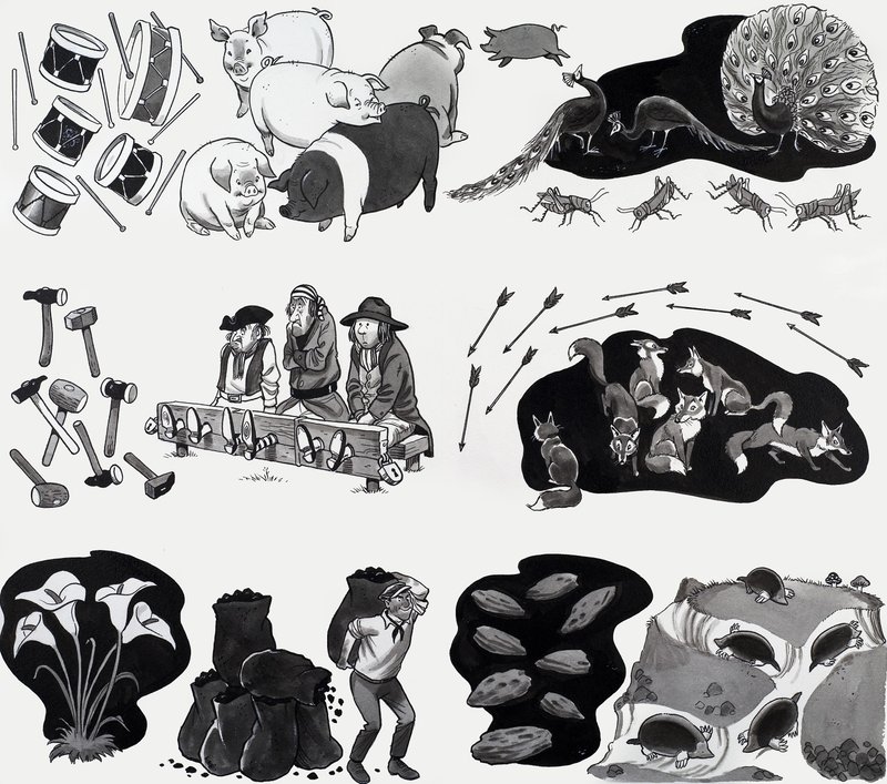 Nursery rhyme illustration by English School