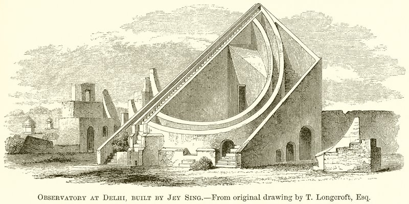 Observatory at Delhi, built by Jey Sing by English School