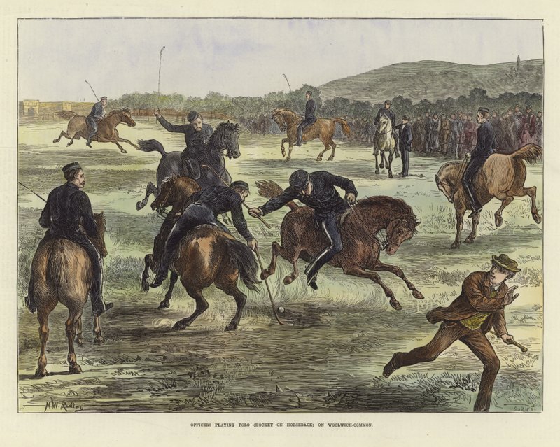 Officers Playing Polo by English School