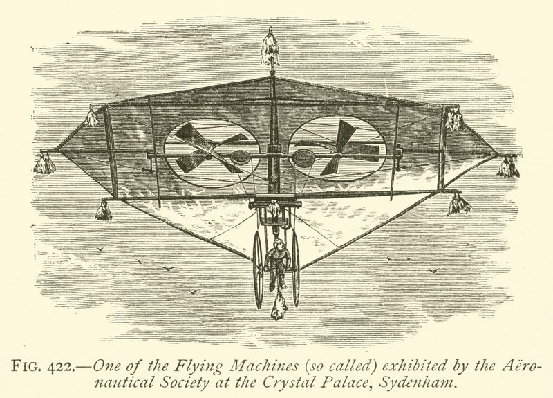 One of the Flying Machines Exhibited by the Aeronautical Society at the Crystal Palace, Sydenham by English School