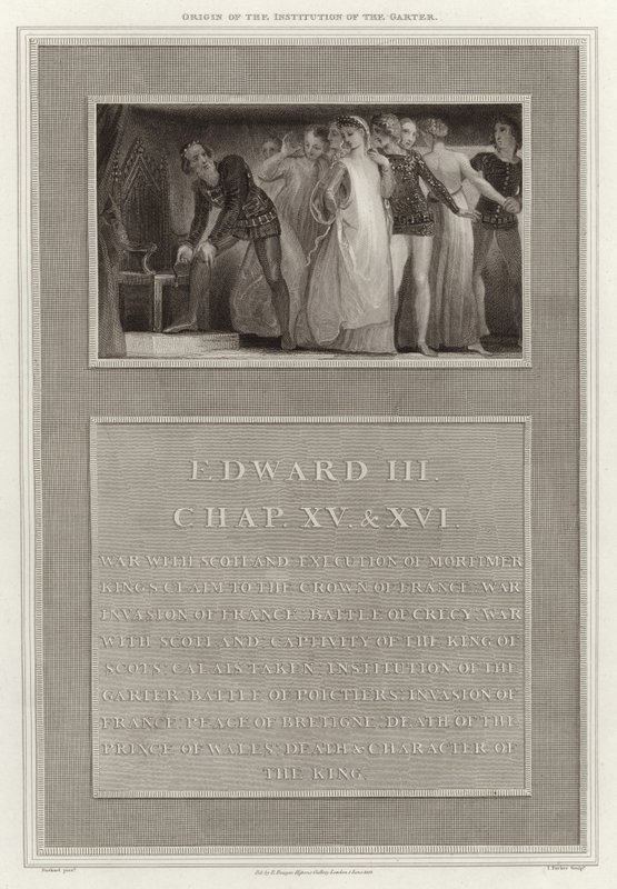 Origin of the Institution of the Garter by English School