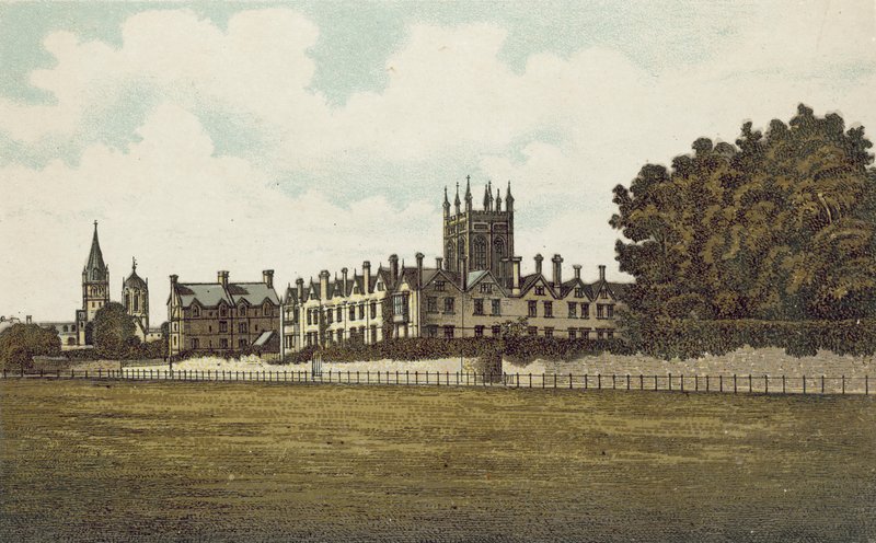 Oxford: Merton College from the Fields by English School