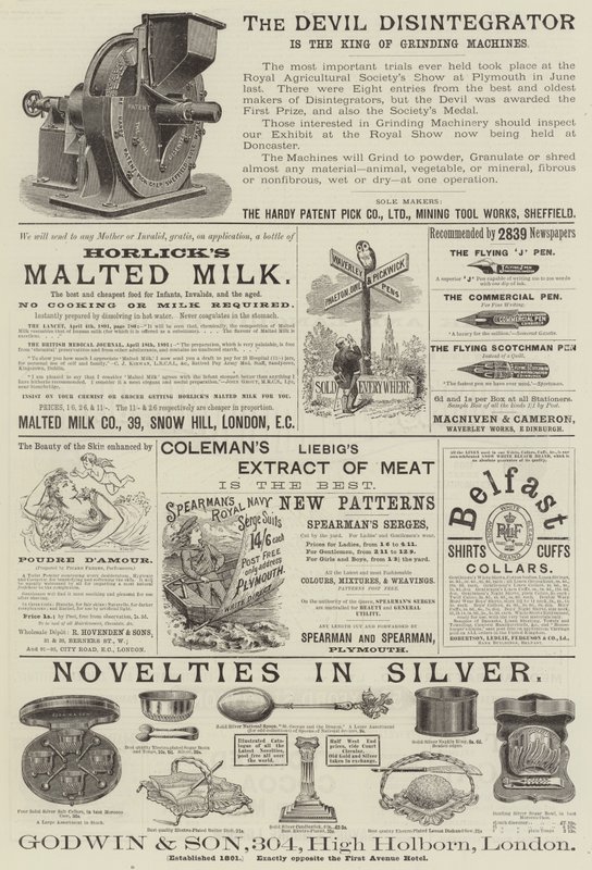Page of Advertisements by English School
