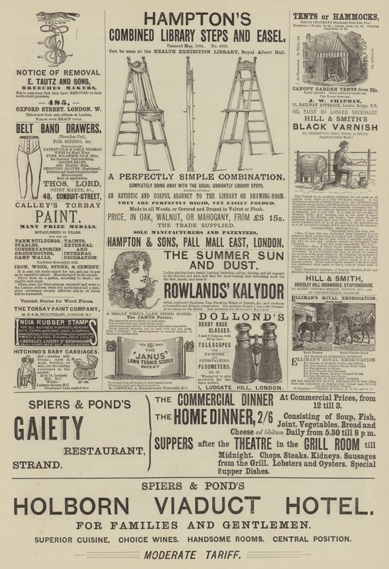 Page of Advertisements by English School