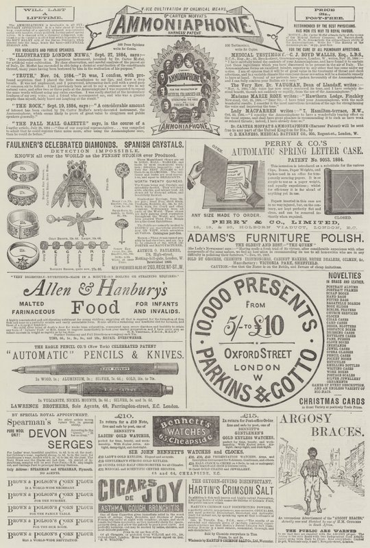 Page of Advertisements by English School