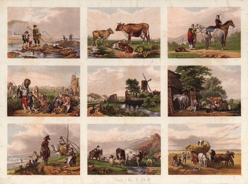 Page of Victorian printed scraps by English School
