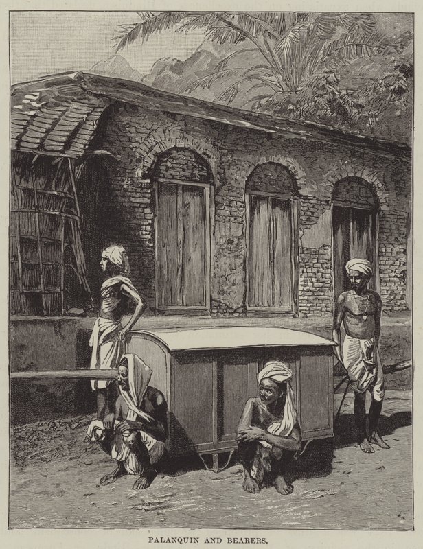 Palanquin and bearers by English School