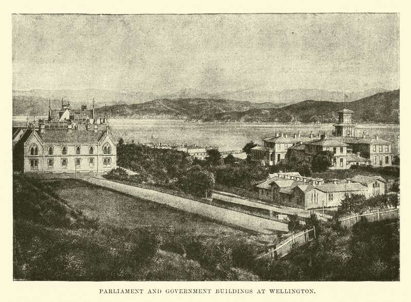 Parliament and Government Buildings at Wellington by English School
