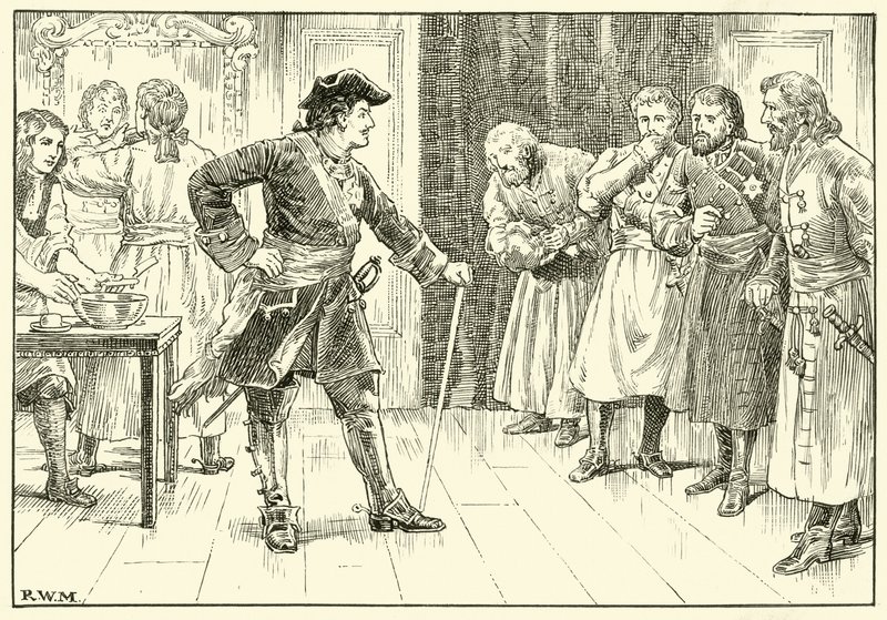 Peter the Great Makes Nobles Shave Their Beards by English School