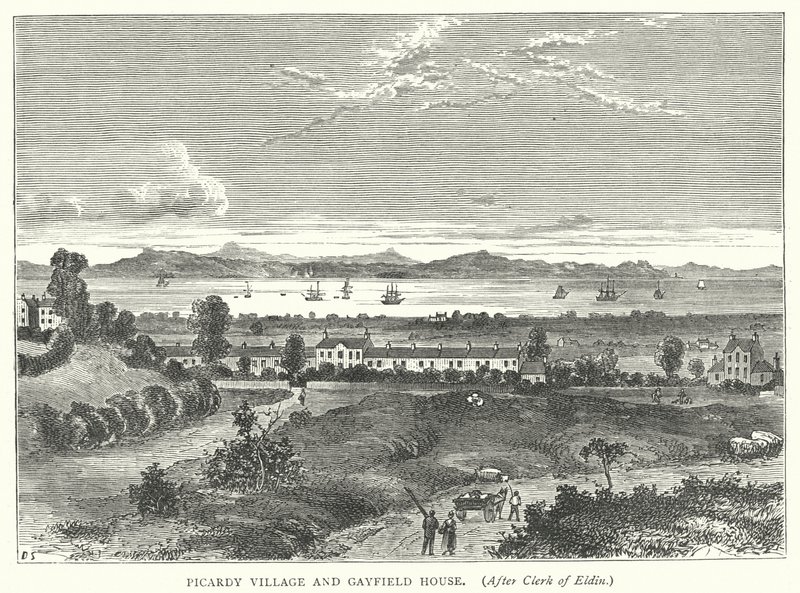 Picardy Village and Gayfield House (engraving) by English School