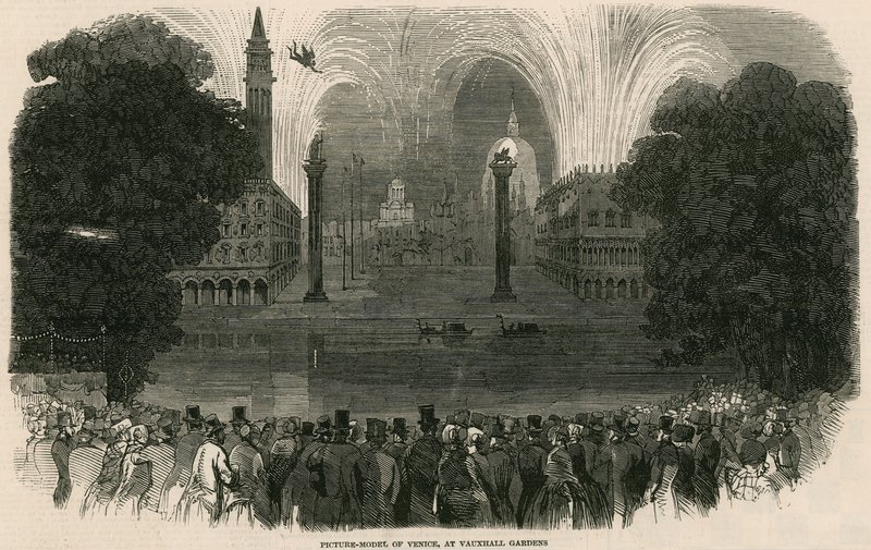 Picture model of Venice at Vauxhall Gardens, London by English School