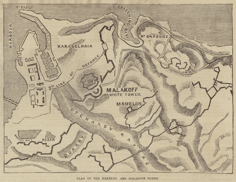 Plan of the Mamelon and Malakoff Tower by English School