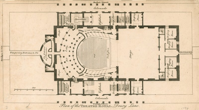 Plan of the Theatre Royal, Drury Lane, London by English School