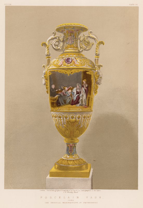 Porcelain Vase from The Imperial Manufactory, St Petersburg by English School