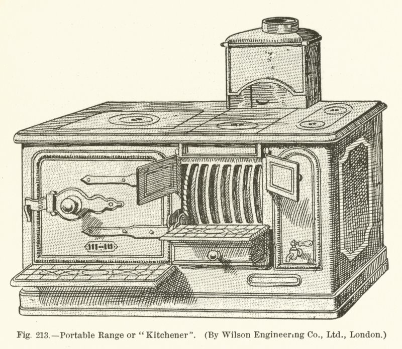 Portable Range or Kitchener, by Wilson Engineering Company; London by English School