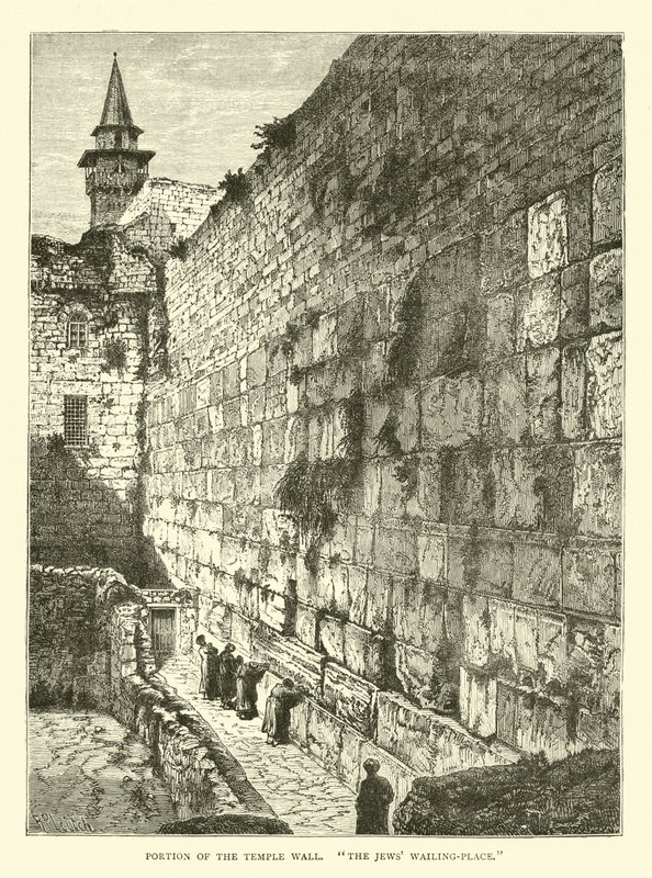 Portion of the Temple wall, The Jews wailing-place by English School
