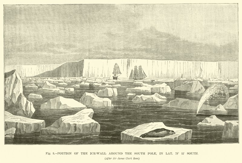 Portion of the ice-wall around the South Pole, in Latitude 78° 15 South by English School