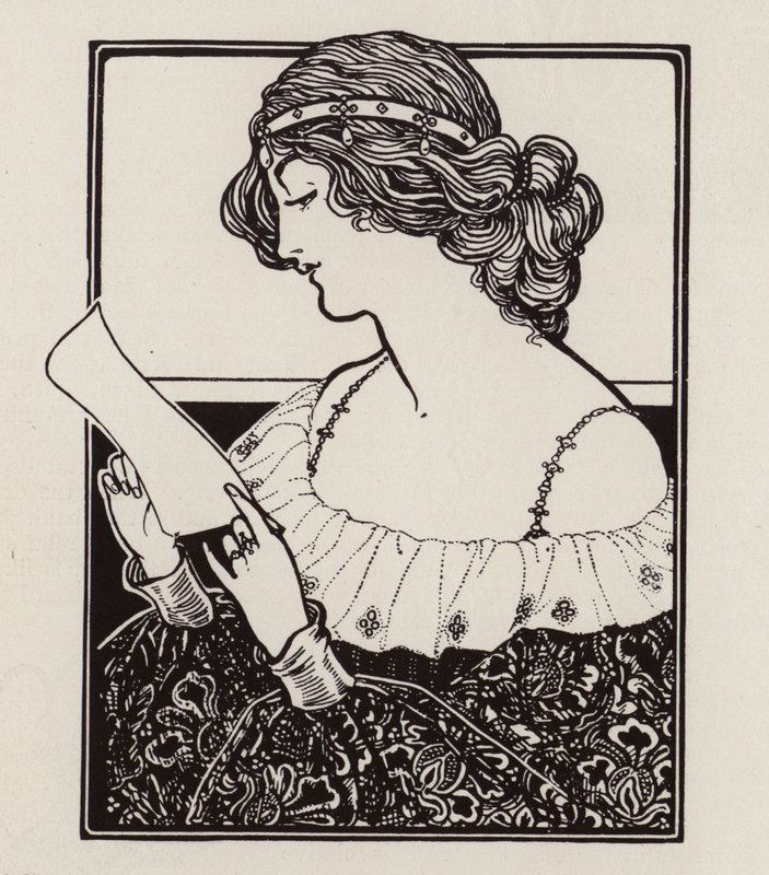Portrait of a woman reading a letter by English School
