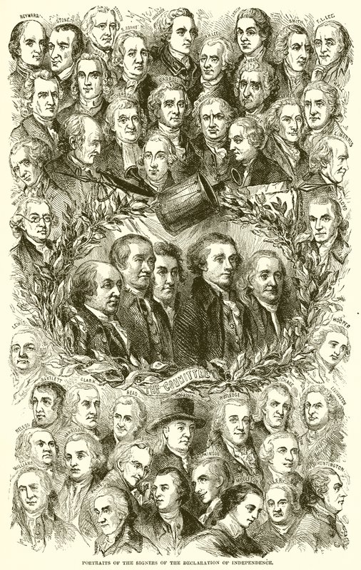 Portraits of the Signers of the Declaration of Independence by English School
