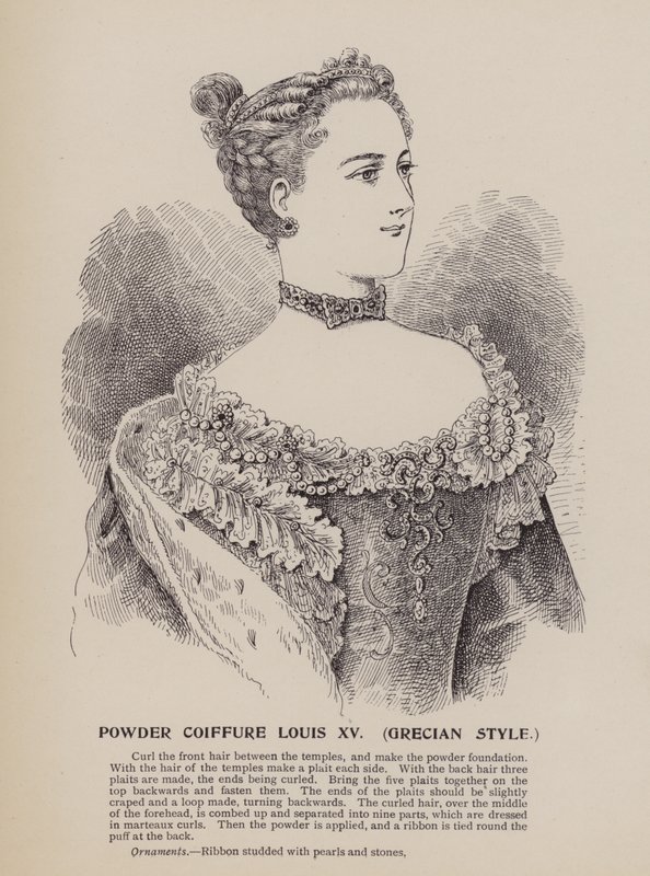 Powder Hairstyle Louis XV, Grecian Style (engraving) by English School