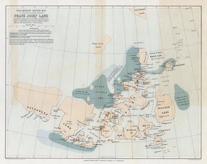 Preliminary sketch map of the group of islands known as Franz Josef Land by English School