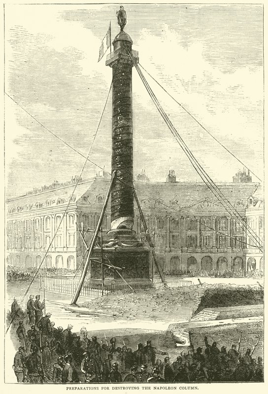Preparations for Destroying the Napoleon Column, April 1871 by English School